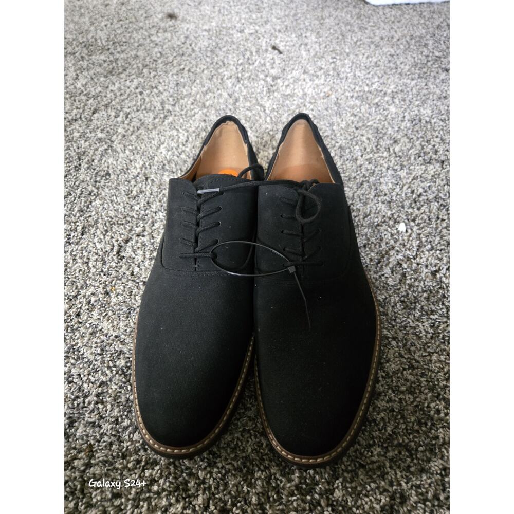 Call It Spring Mens Vegan Leather Suede Oxford Shoes Lace Up Black Sz 11M New